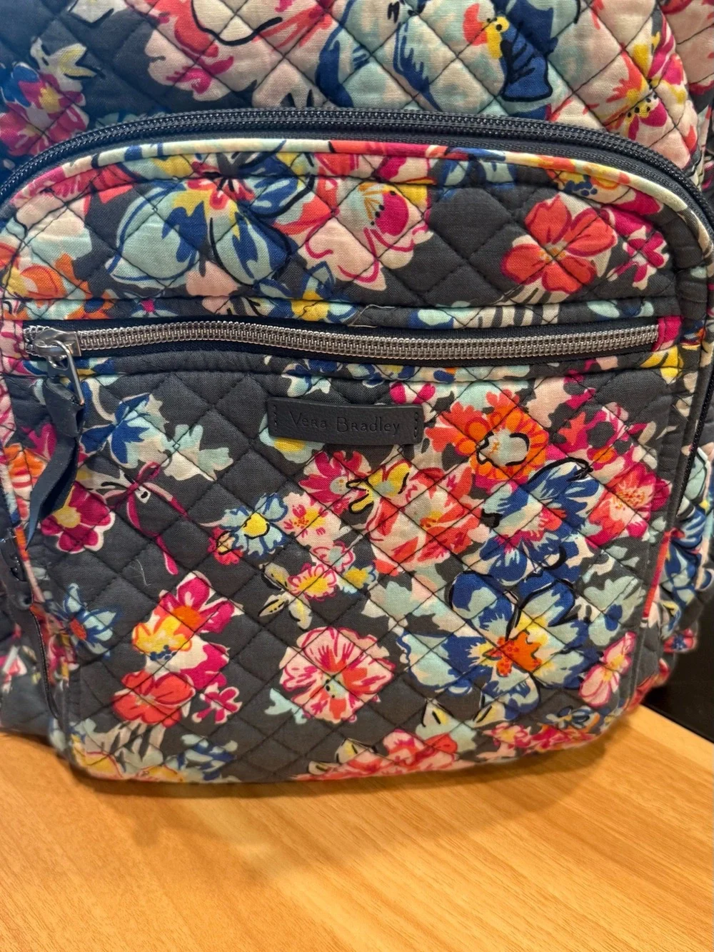 Vera Bradley Quilted Floral Backpack - Gray Multi